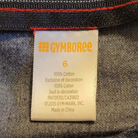 Gymboree Chambray Short Sleeve Tiered Navy Blue Cotton Denim Dress Size 6 - Picture 5 of 6